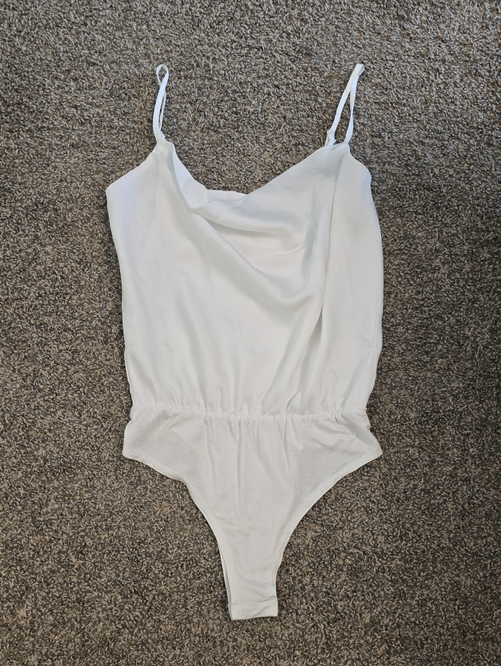 She + Sky White Cowl-Neck Bodysuit